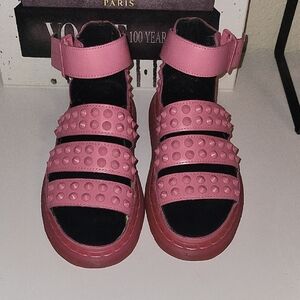 Dr. Martens Liza Pink Sandals with Studded Straps, Super Rare